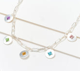 Joan Rivers Silvertone Paperclip Chain Necklace with Medallion Drops